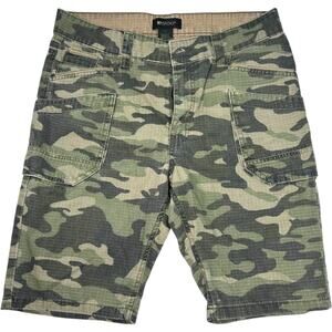 Bespoke Camo Cargo Shorts Mens 36 Green Ripstop Utility Military Casual